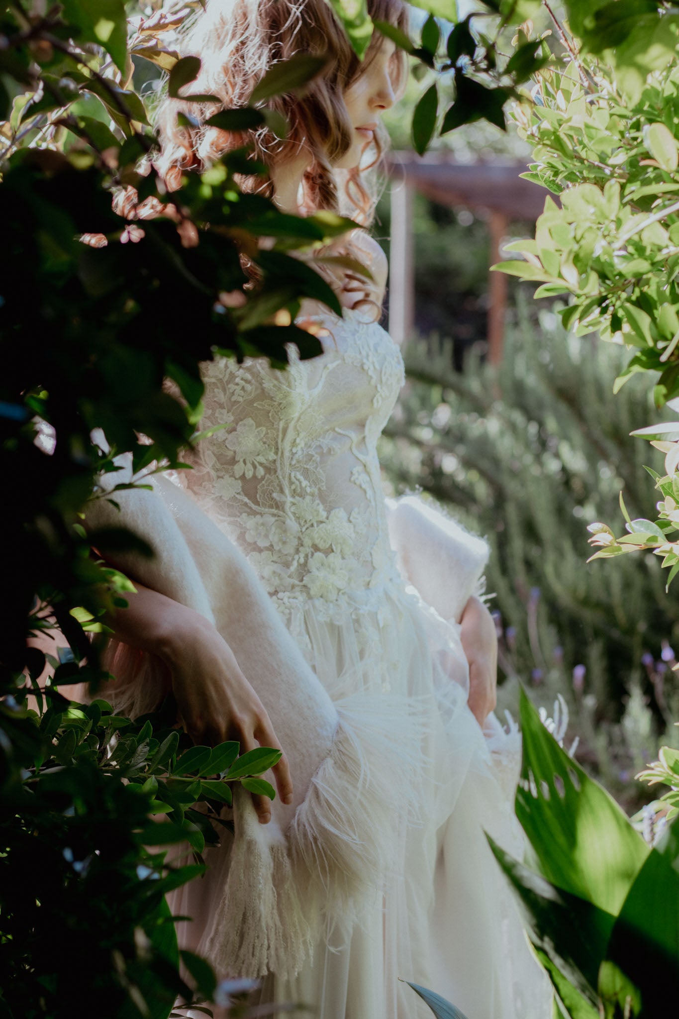 Sky Ostrich Feather Shawl